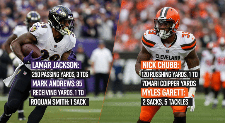 Baltimore Ravens vs Cleveland Browns Match Player Stats